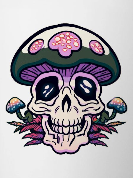Motif de crâne et champignons