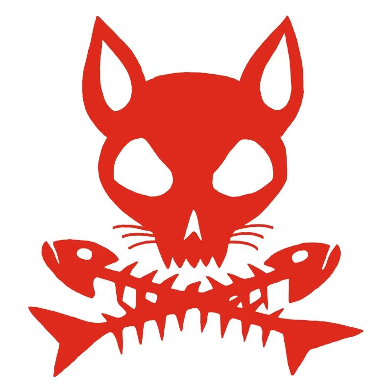 Crâne de chat rouge
