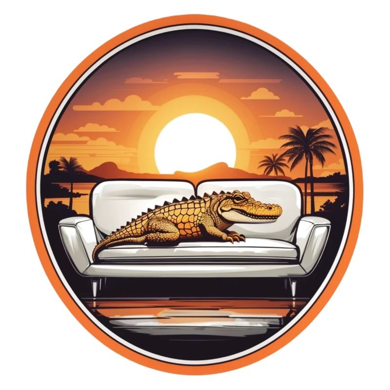 Alligator sur canapé