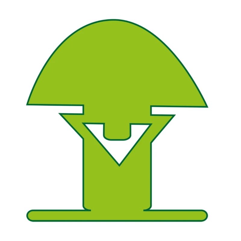 Logo du parti : Champignon gardien vert herbe