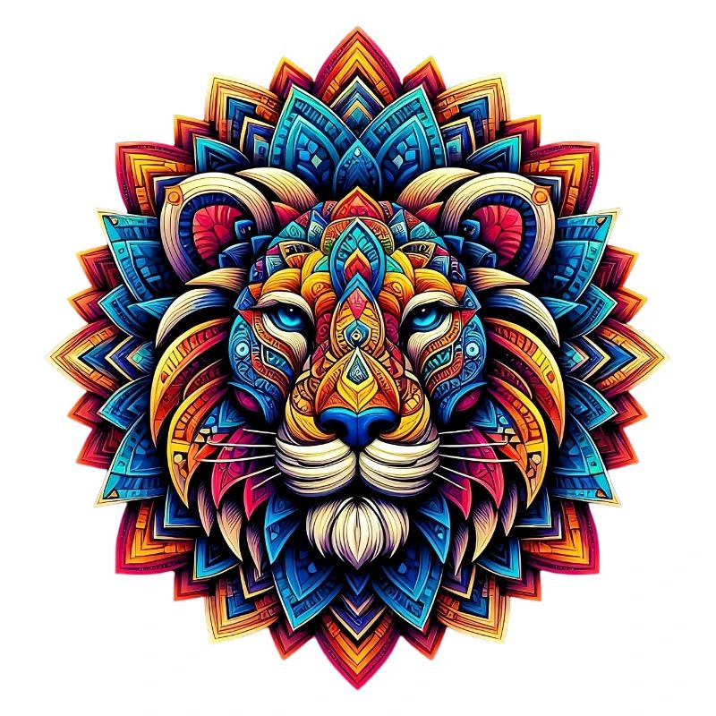 Lion décoré de mandalas