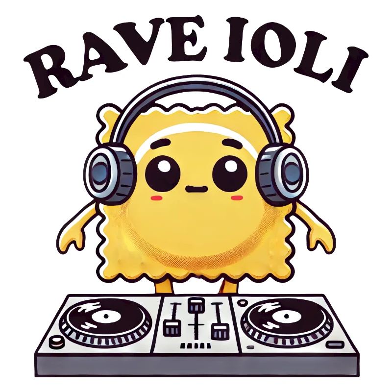 Ravioli Techno Musicien DJ Rave Dancing Disco