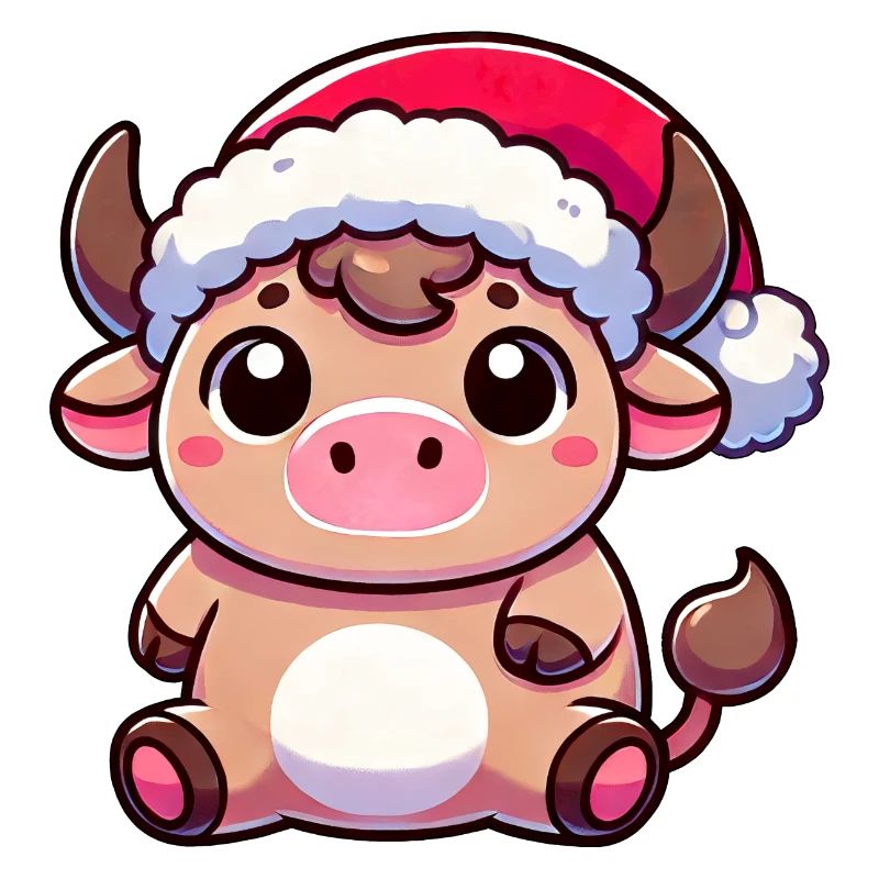 Mignon Chibi Noël Vache Dessin Animé