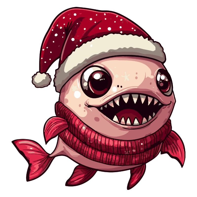 Piranha Fish Christmas Comic