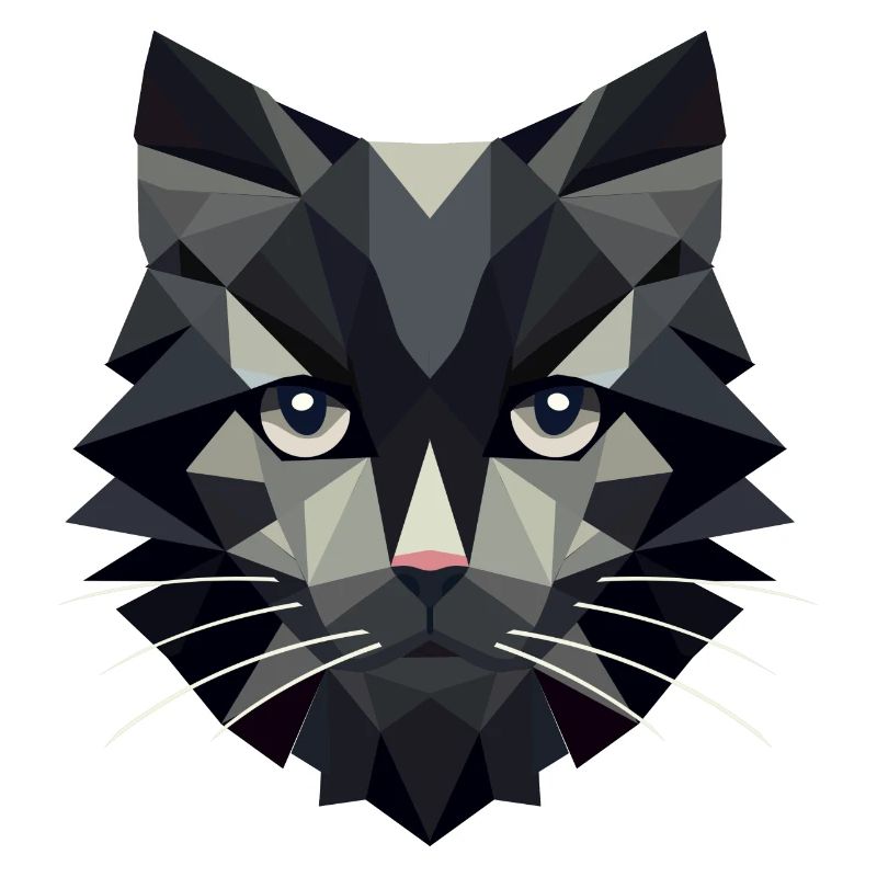 Mystical elegance: Black cat in facets
