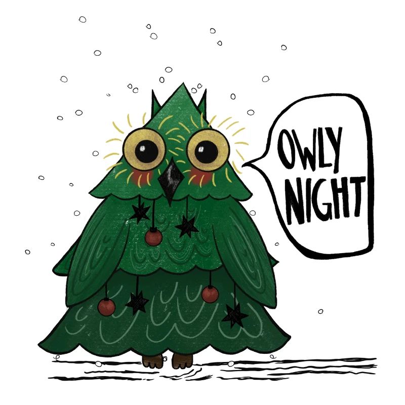 Owly Christmas Night Weihnachtsbaum Eule