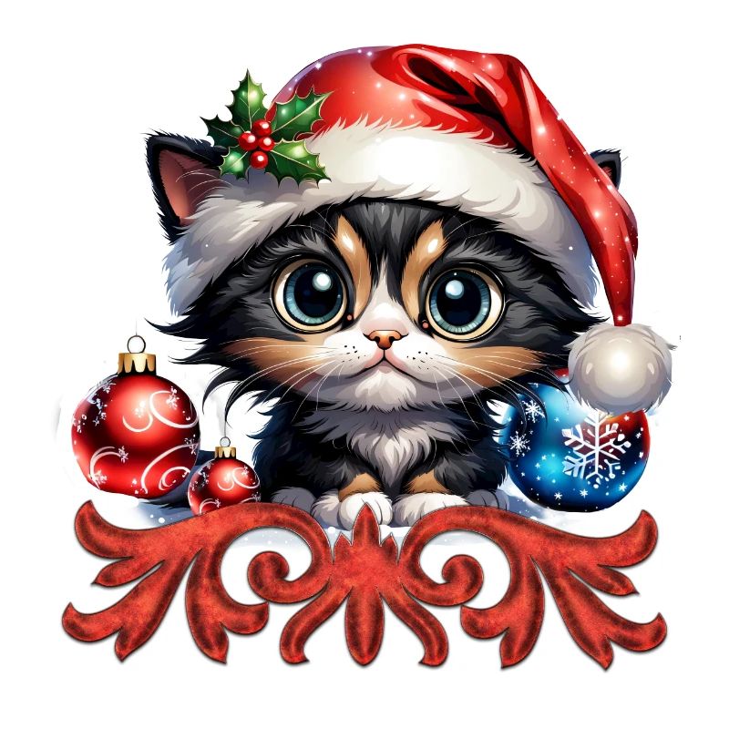 Entzückendes Weihnachtskätzchen.