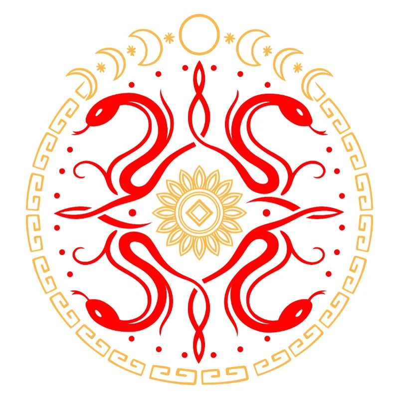 Roue serpentine avec phases de lune