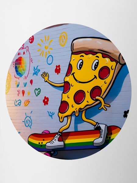 Pizza Slice Skateboard Graffiti