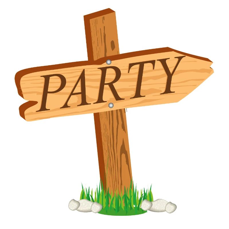 panneau indicateur simple avec l’inscription « PARTY »
