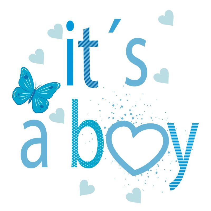 It's a Boy – Cheerful typography with a heart