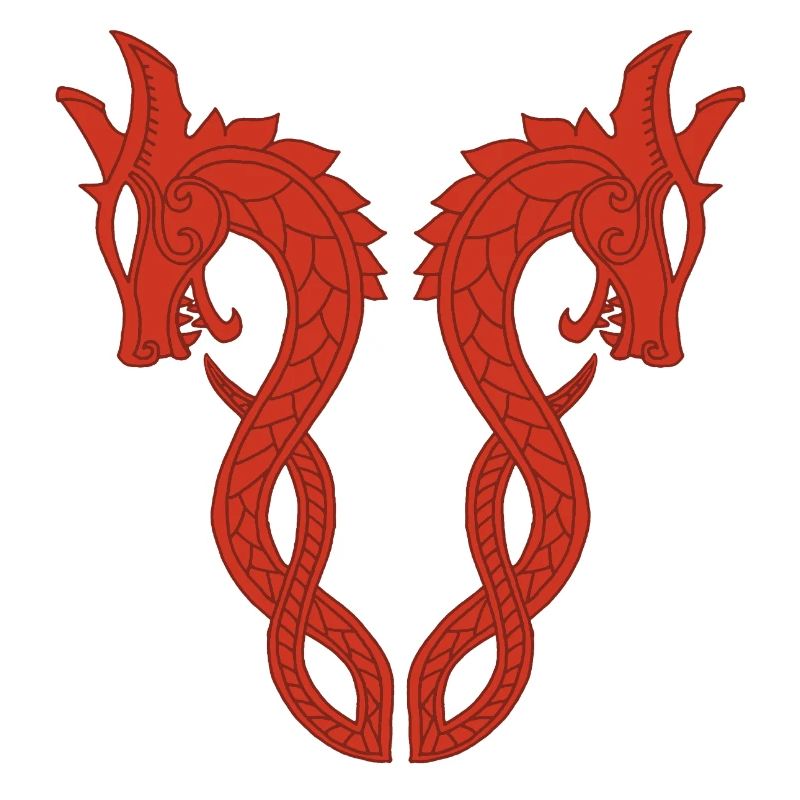 Red two-headed dragon