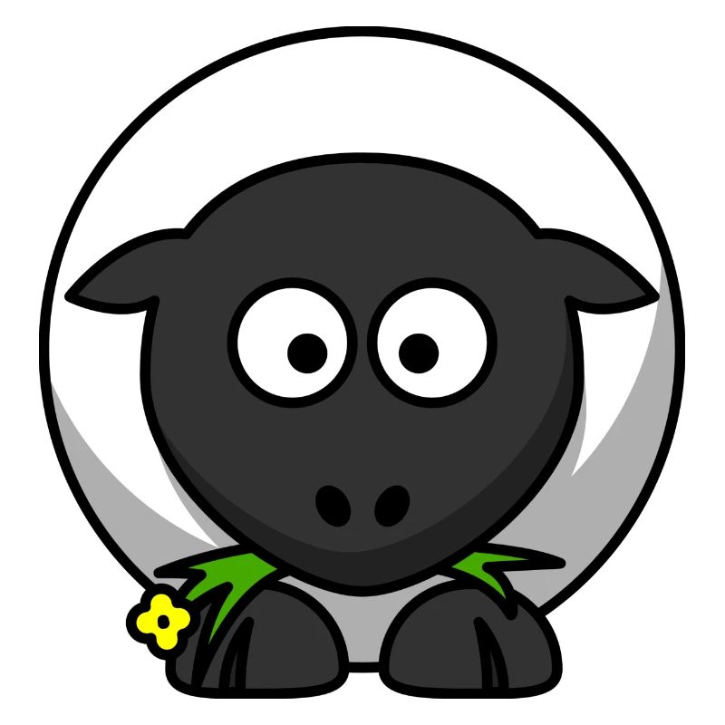 Moonlit Night Sheep Cartoon