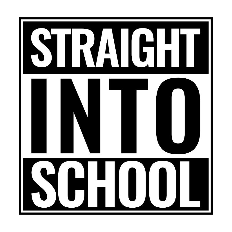 Schulanfang Straight Into School Logo schwarz