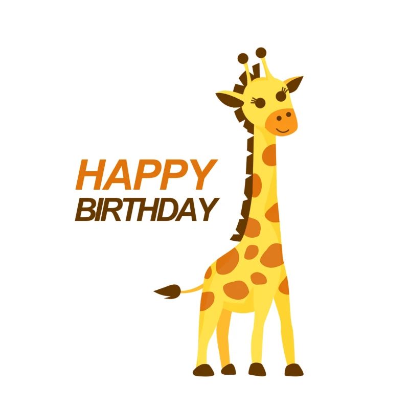 Girafe joyeux anniversaire design