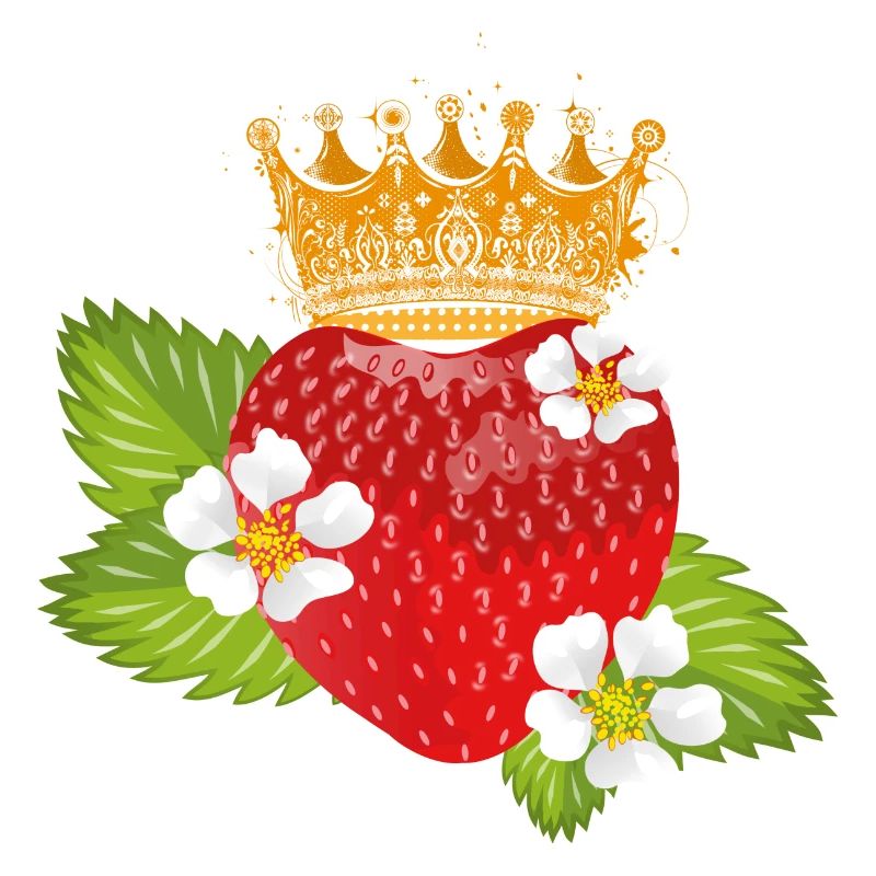 Fraise avec des fleurs et des feuilles