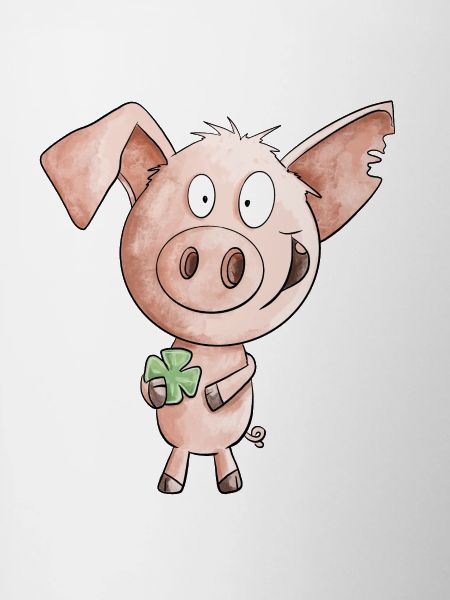 Happiness Pig With Cloverleaf