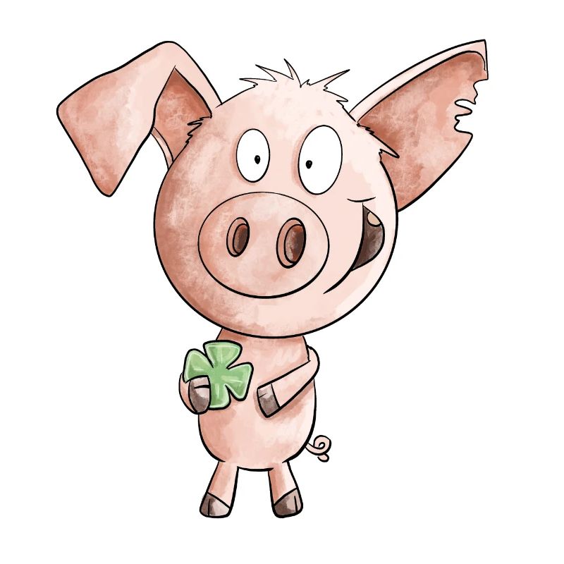 Happiness Pig With Cloverleaf