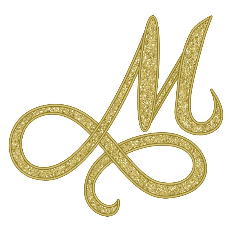 M - or, lettre, alphabet, monogramme