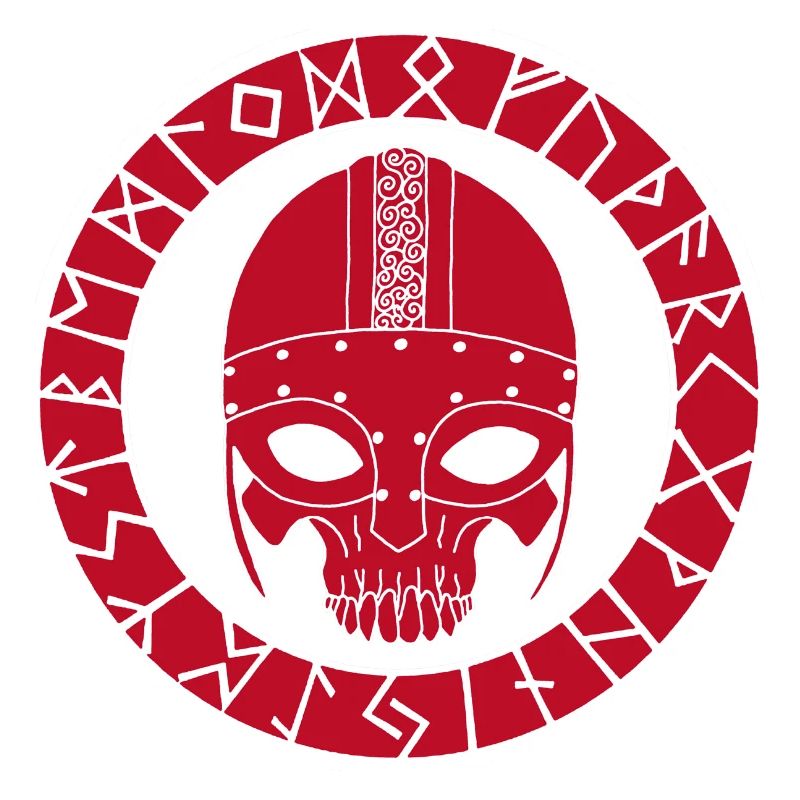 Rotes Wikinger-Todeskopf