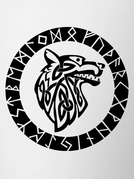 Wikinger-Emblem des schwarzen Wolfes