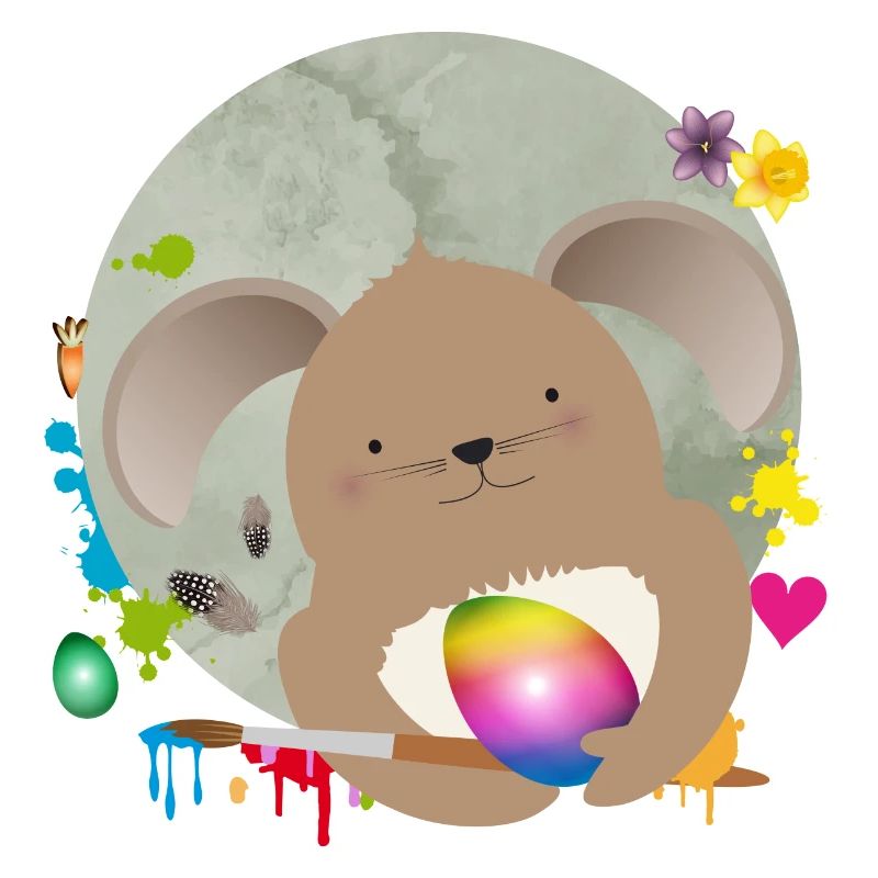 Painting cute Easter at Easter eggs