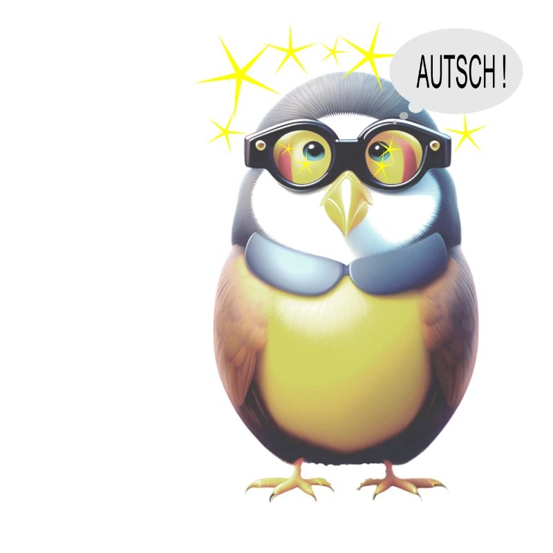 Lustiger Vogel mit Brille