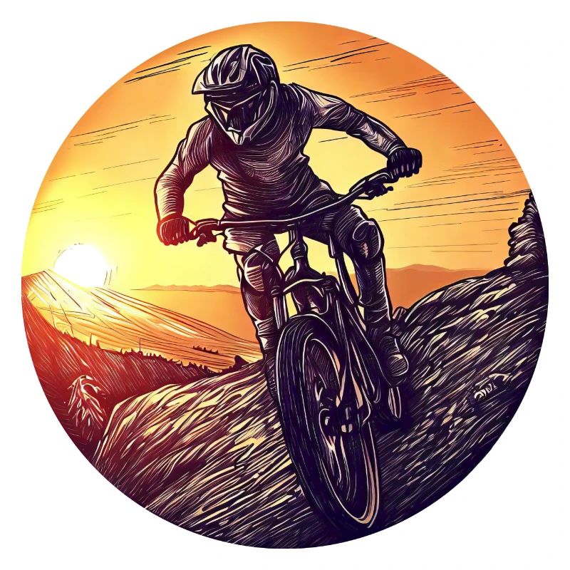 VTT VTT Descente Coucher de Soleil