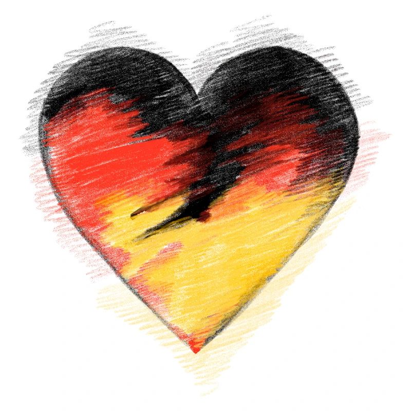 Drapeau national de l’Allemagne en forme de cœur