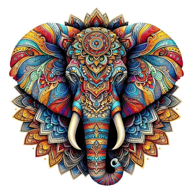 Éléphant décoré de Mandalas