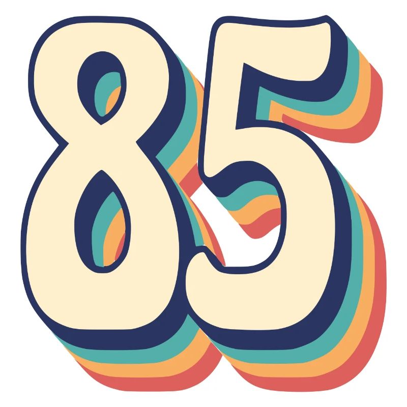 Vintage Retro T-Shirt Number 85 Eighty Five