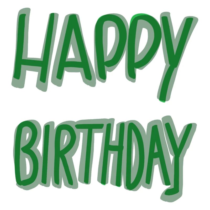 Lettrage vert joyeux anniversaire