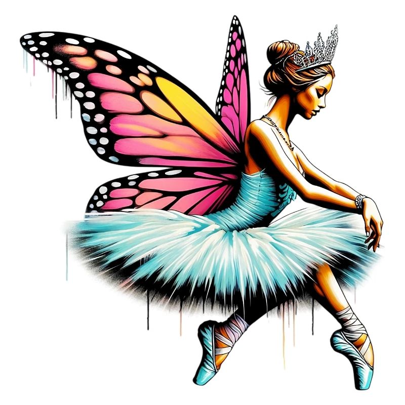 Ballerine avec des ailes de papillon papillons tutu