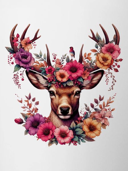 Deer with Flowers