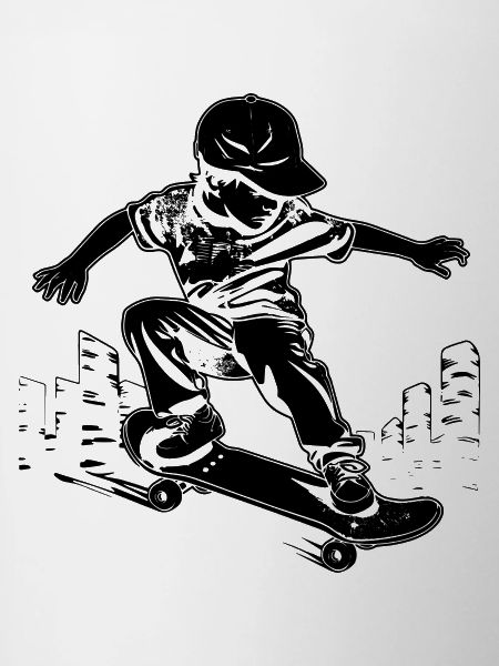 Garçon de skateboard