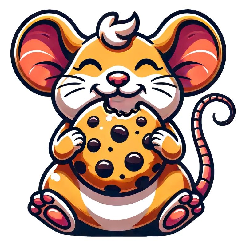 Dessin animé de dessert de biscuit de souris mignonne