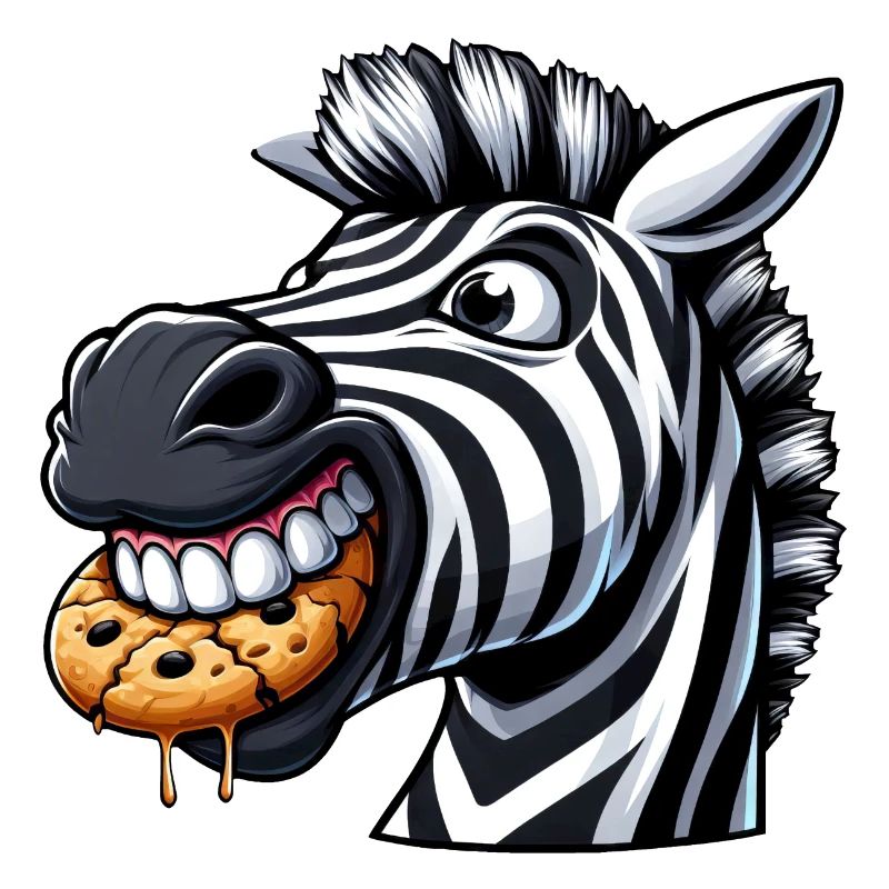 Cute Zebra Cartoon Biscuit Teeth