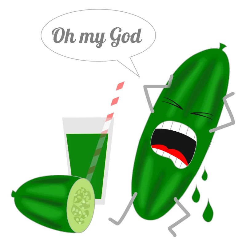 Humorous cucumber design with scream