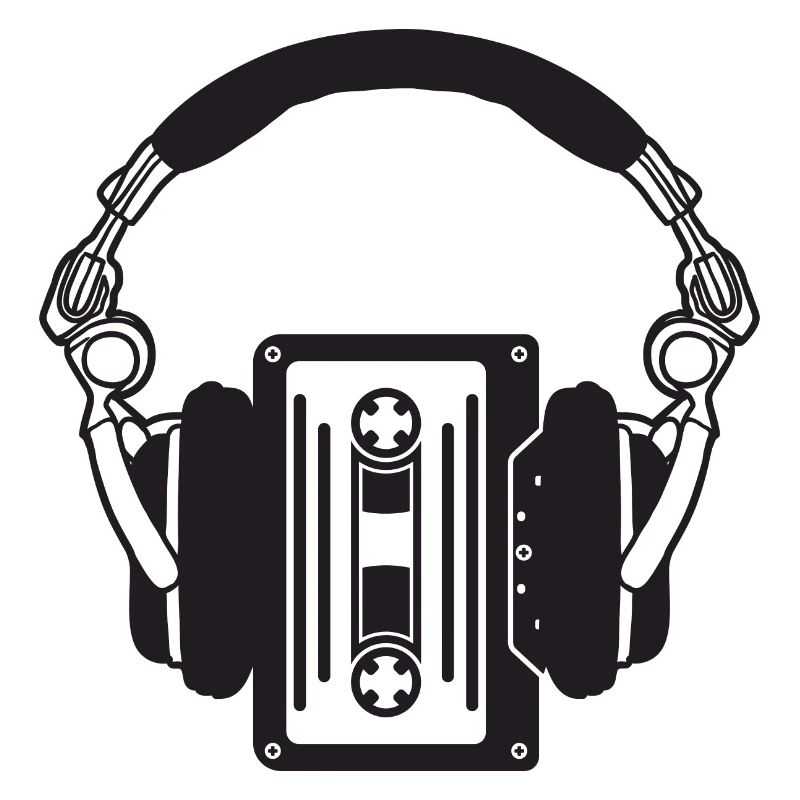 Casque rétro avec cassettes boho