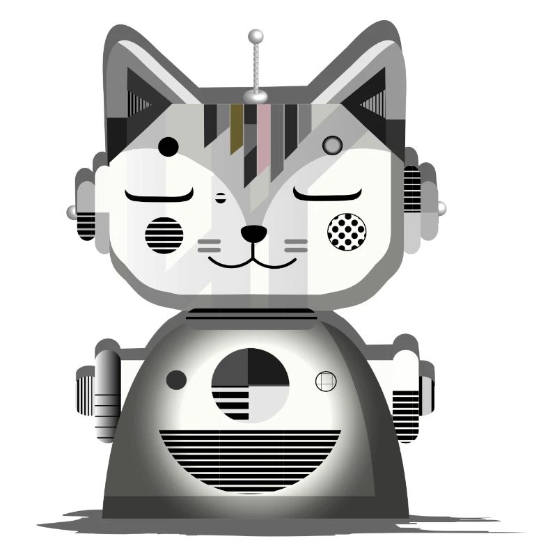 Chat robot géométrique - Illustration créative