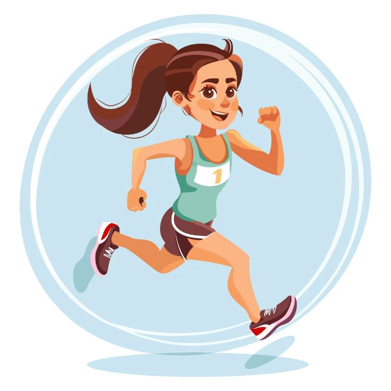 Läuferin im Comic-Stil