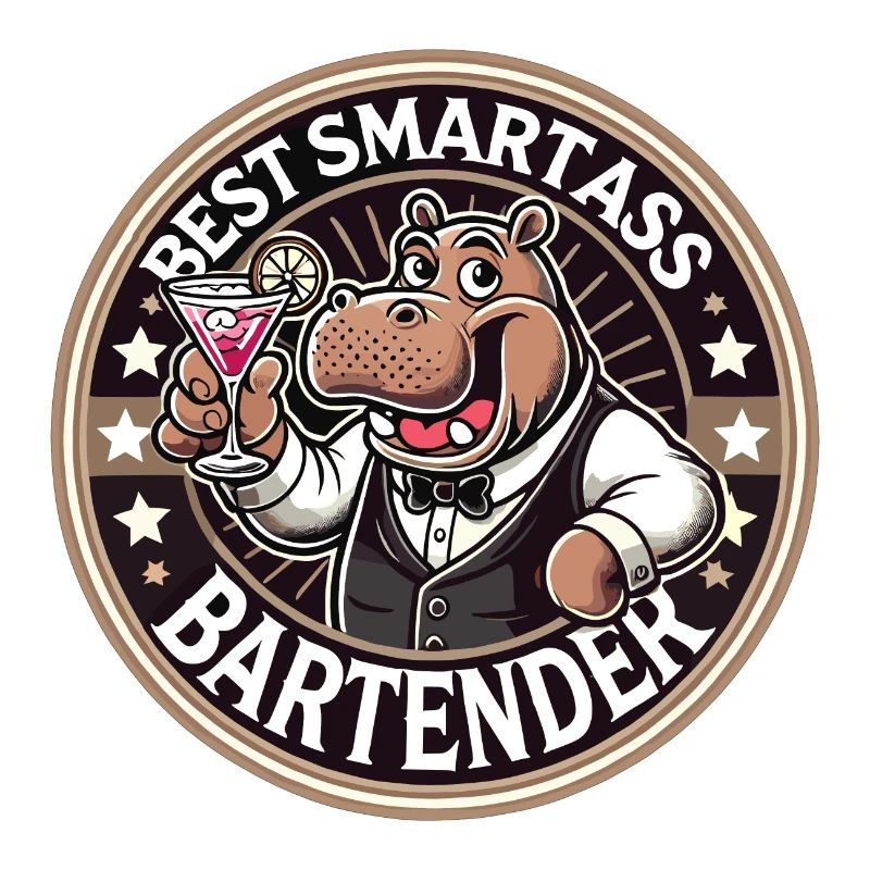 Bartender Barman Hippopotamus Hippopotamus Gift