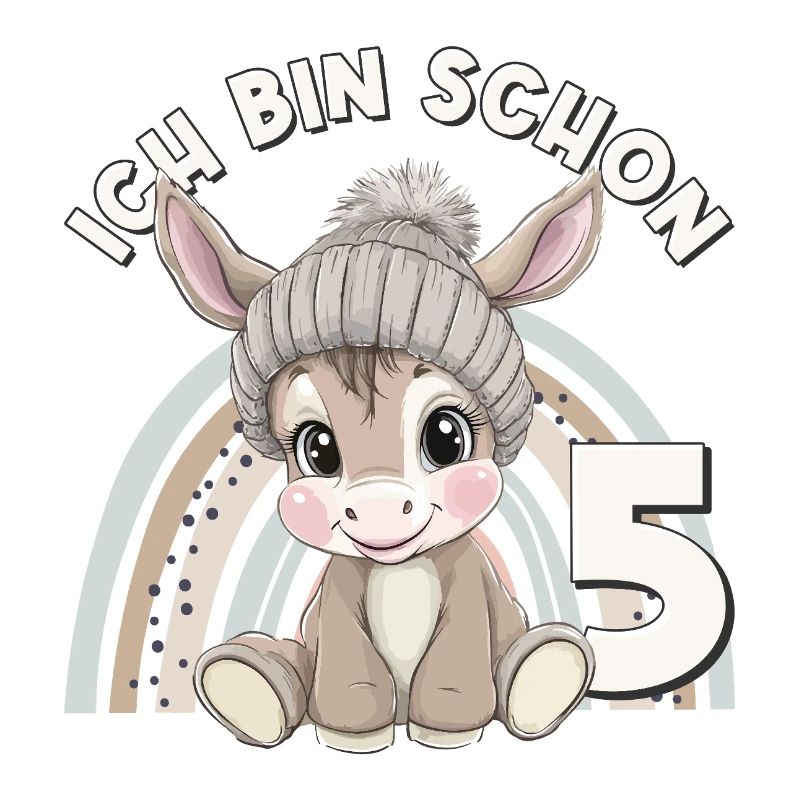 5. Geburtstag Esel Regenbogen Süß Niedlich