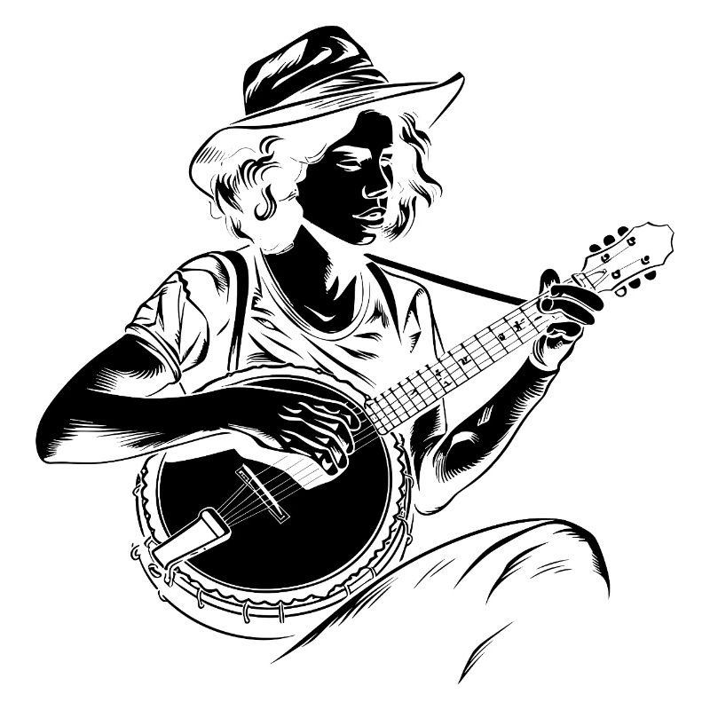 Banjo Player Drawing