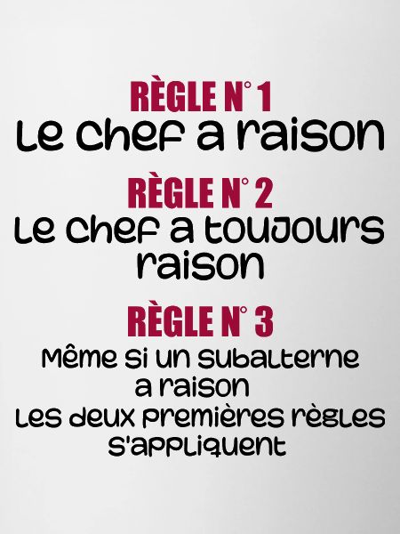 Les règles du chef