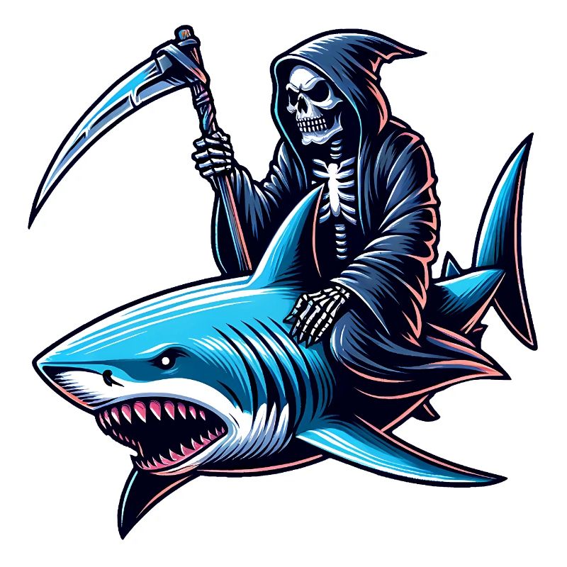 Skeleton Reaper chevauche un requin