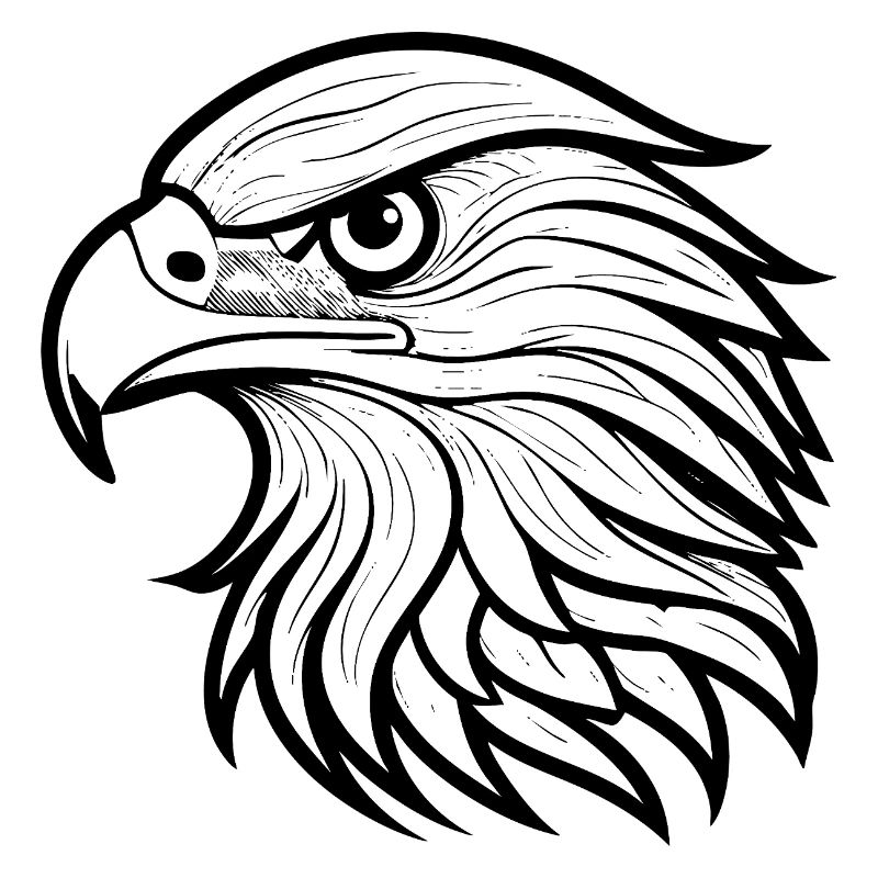 Stylish Eagle Head Illustration