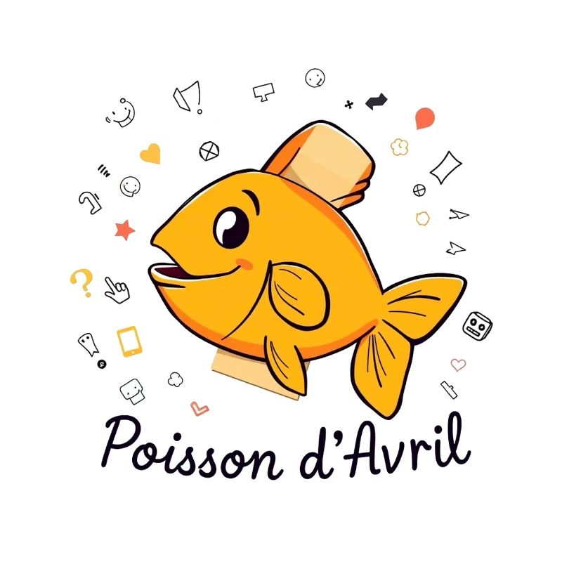 Poisson d’Avril - Orange Cartoon Fish