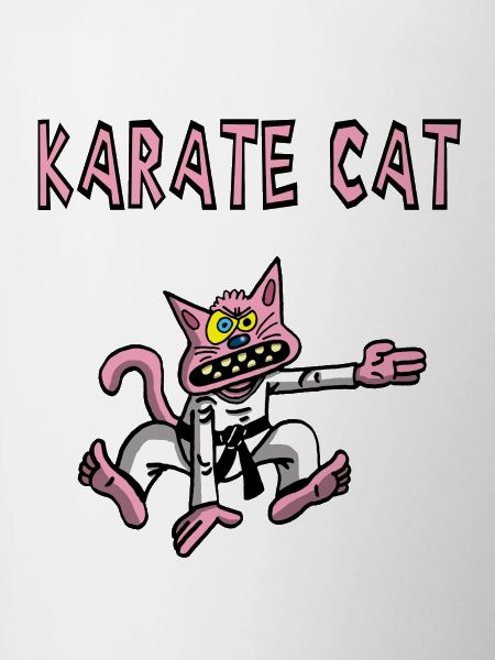 Karaté et chat rose