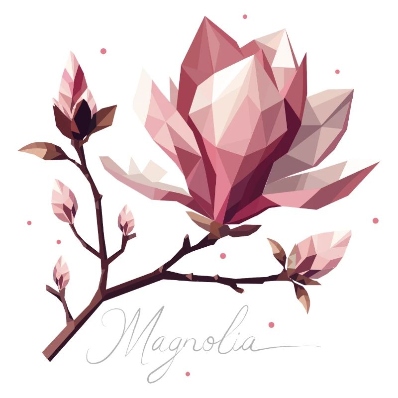 Fleur de magnolia à l’aspect polygonal – Delicate Beauty